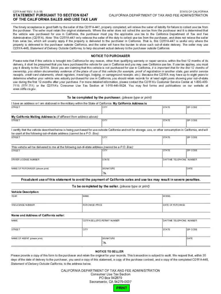 cdtfa 447 Preview on Page 1