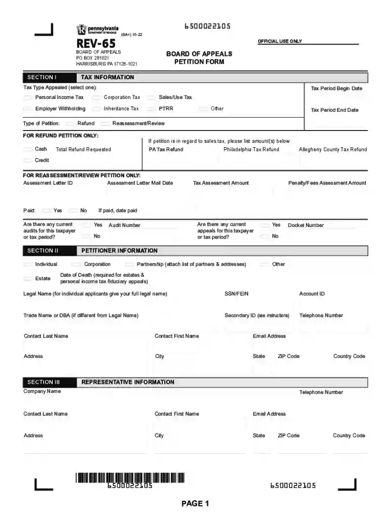 Board of Appeals EPetition Center - Business Tax e-Services Preview on Page 1