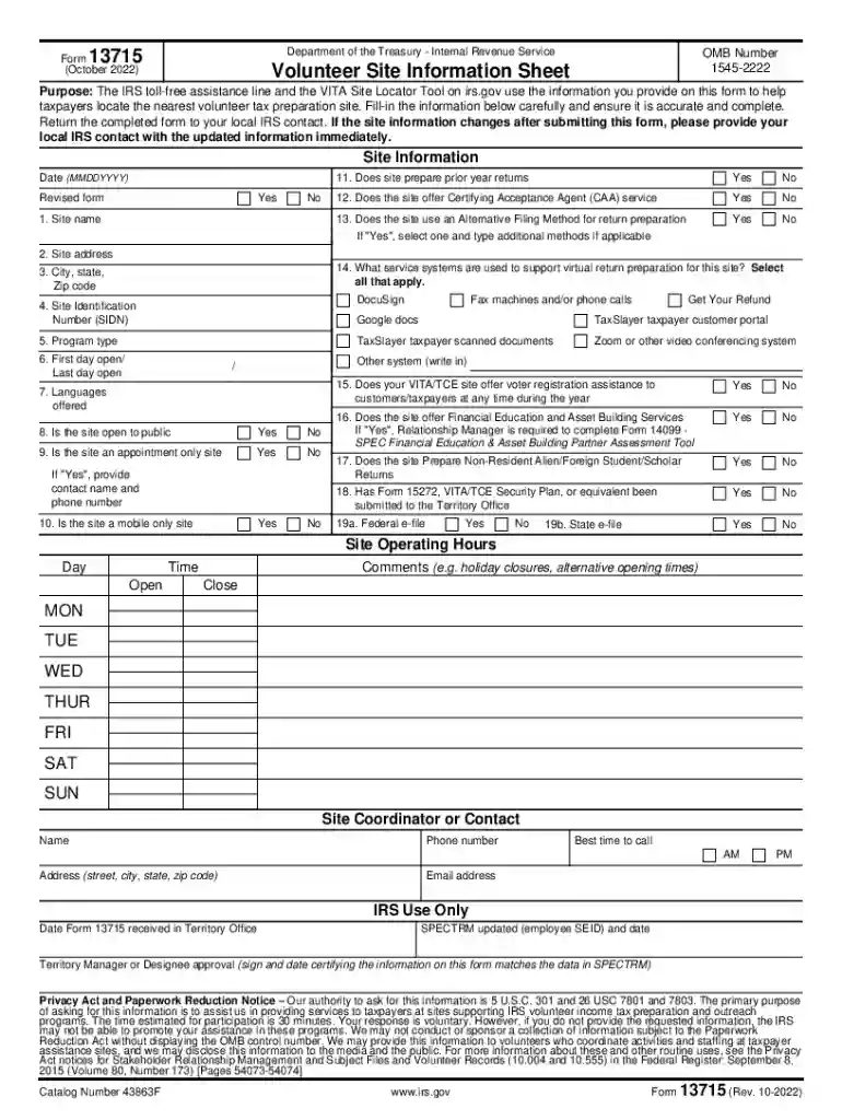 form 13715 Preview on Page 1