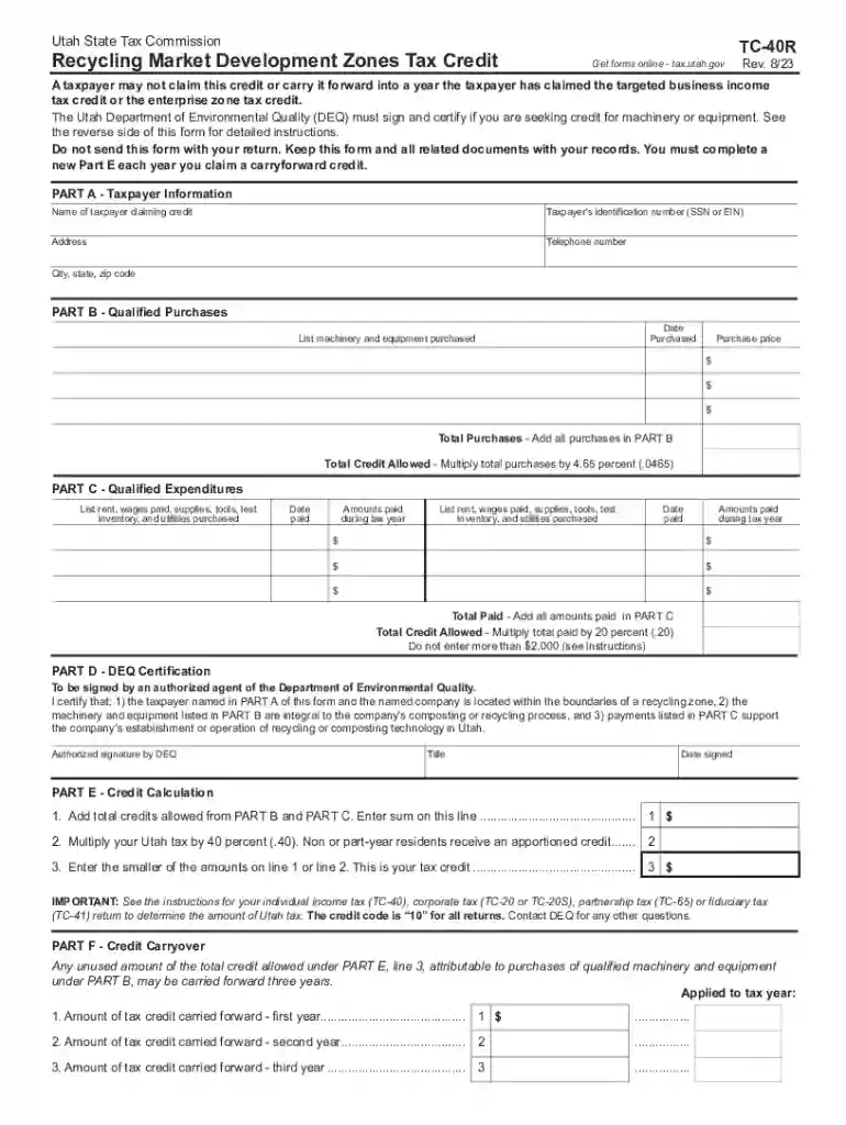 Utah State Income Tax 2022-2023 Form - Fill Out and Sign Preview on Page 1