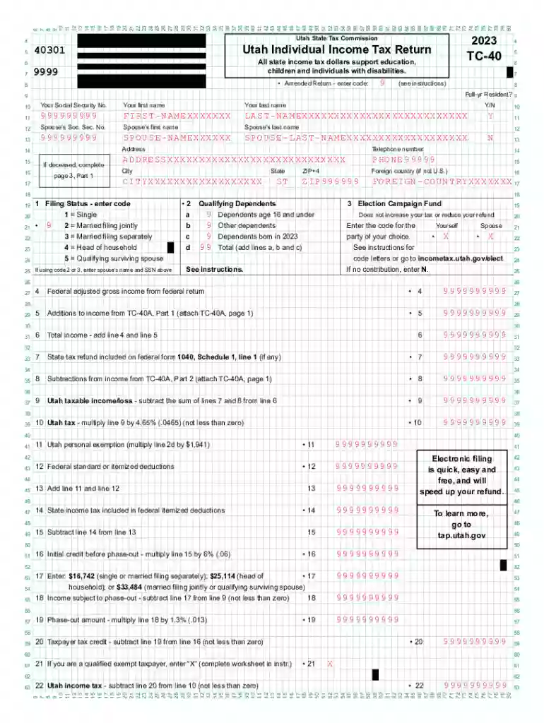 utah tax instructions Preview on Page 1