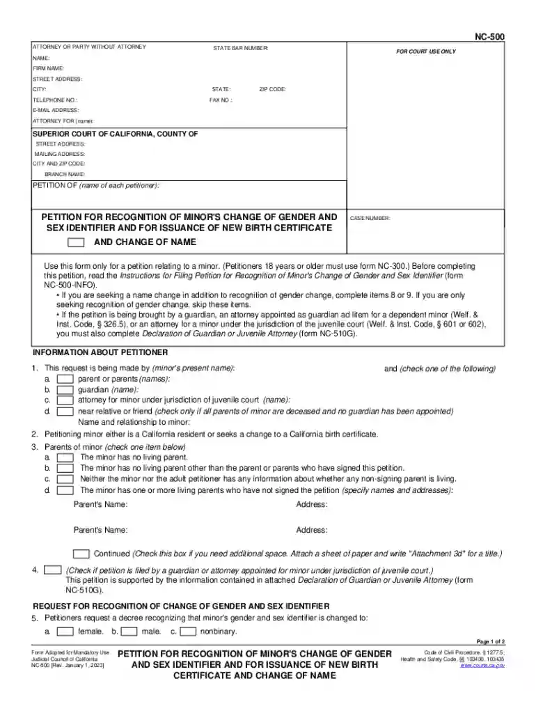 nc500 form Preview on Page 1