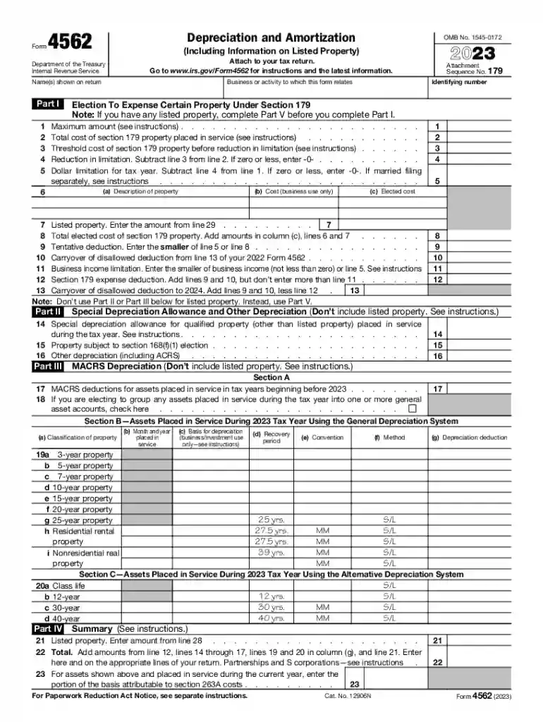 What to know about Form 4562 Depreciation and Preview on Page 1