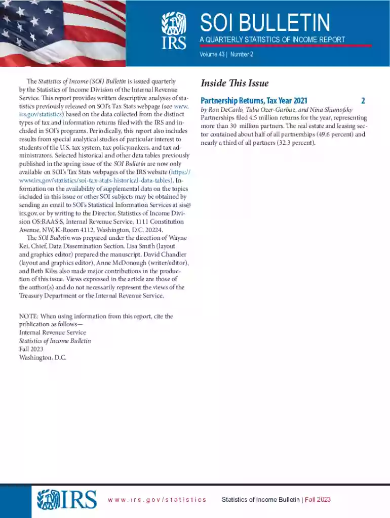 SOI Tax Stats - SOI Bulletins Preview on Page 1