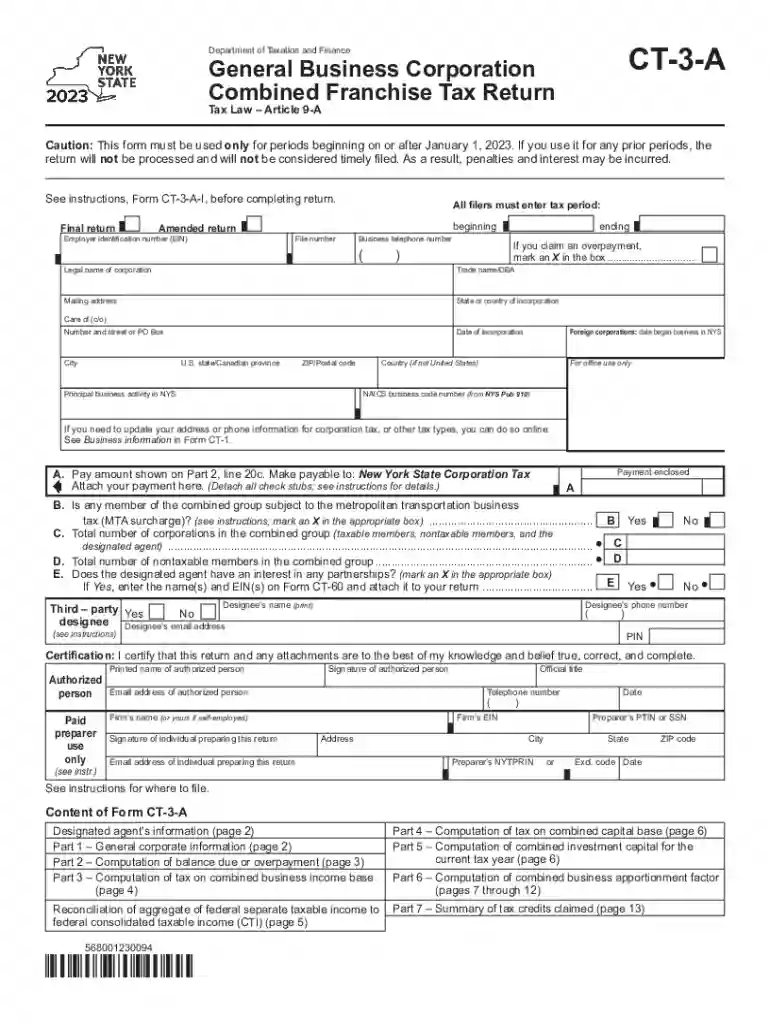 ny ct 3 a instructions 2023 Preview on Page 1