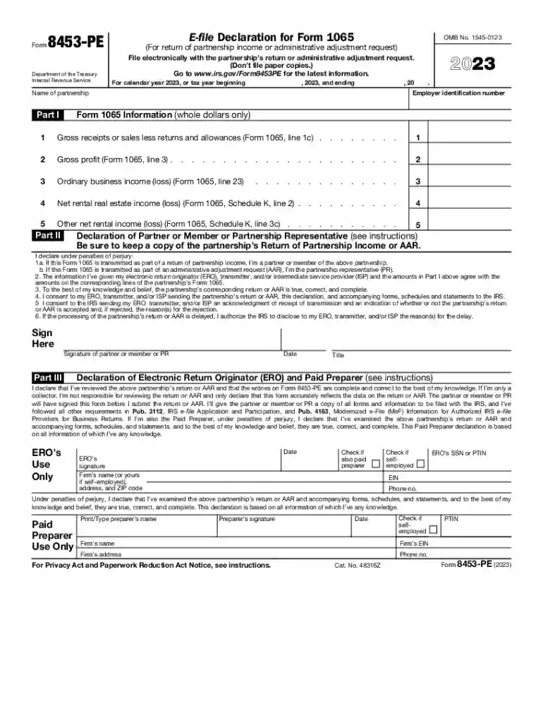 About Form 8453-EMP, Declaration for Employment Tax Preview on Page 1