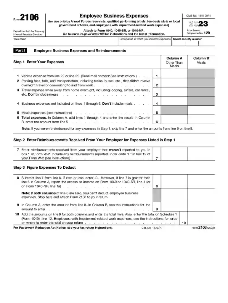 2023 form 2106 Preview on Page 1