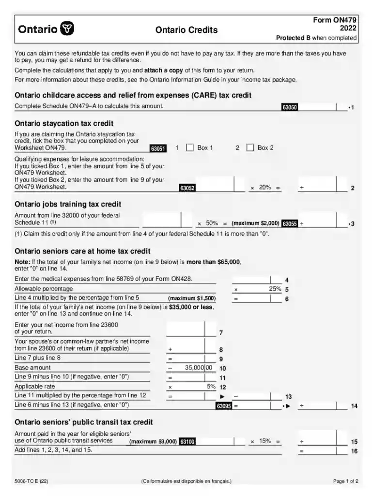 Time You Can Claim a Credit or Refund Preview on Page 1
