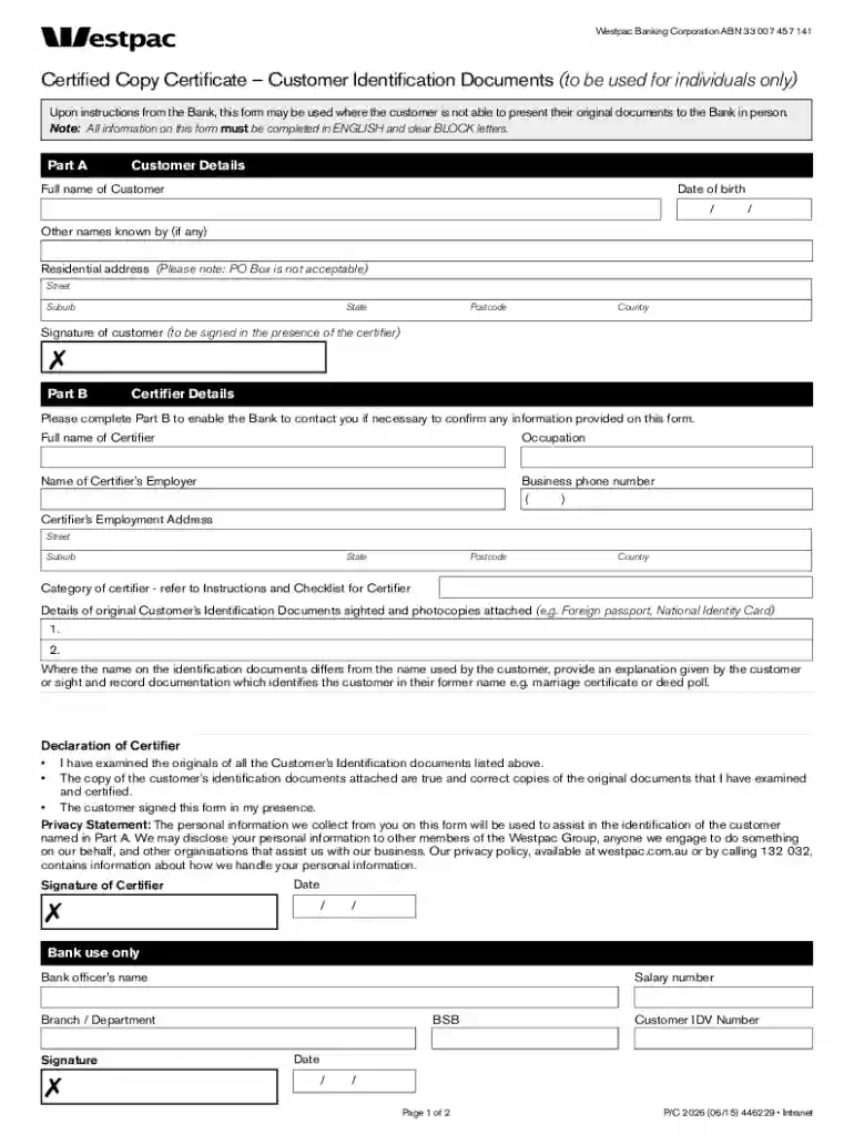 WIB Certified Copy CertificateOrganisations Preview on Page 1
