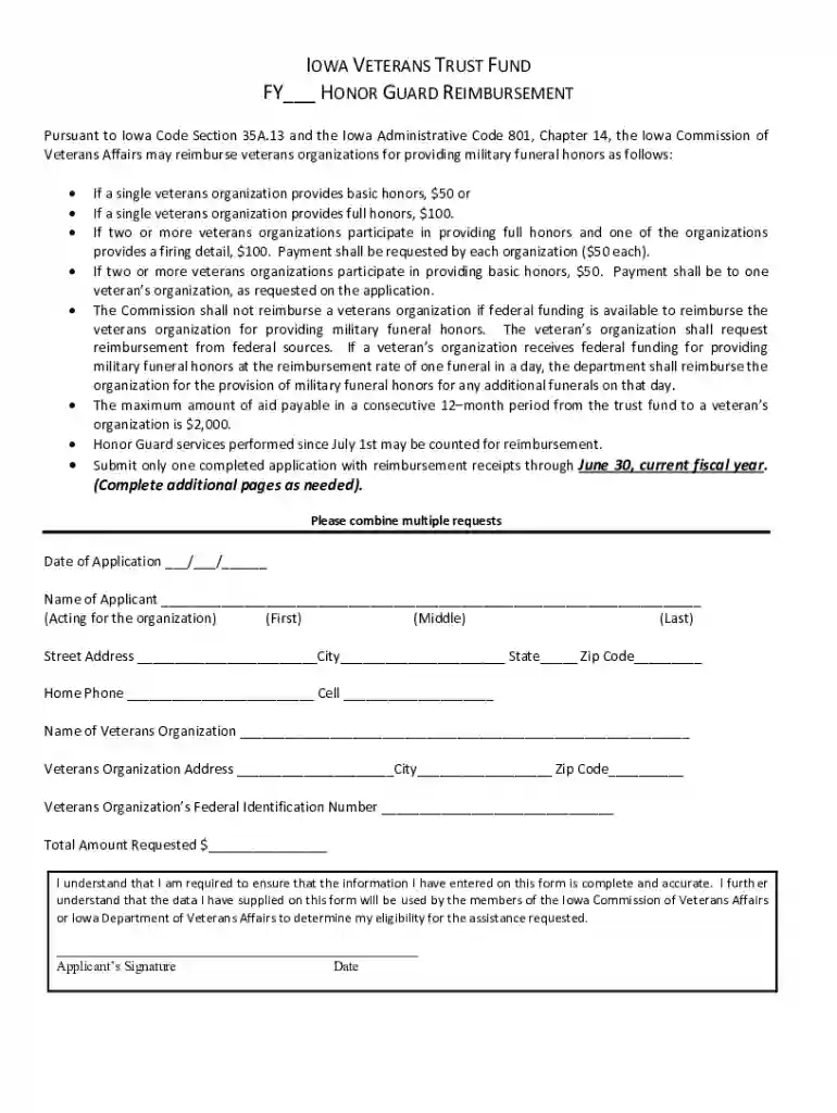 IOWA VETERANS TRUST FUND FY HONOR GUARD Preview on Page 1