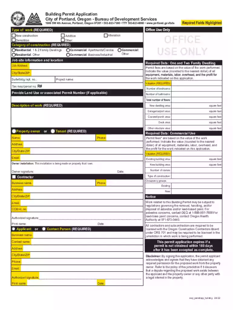 or portland building permit search Preview on Page 1