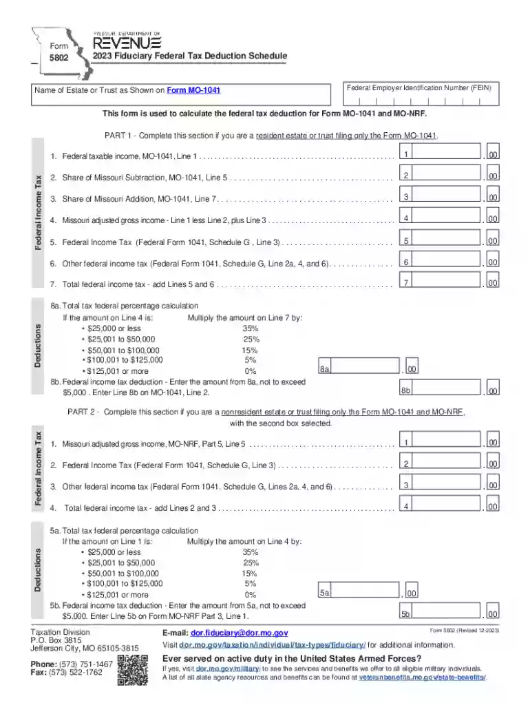 mo form 5802 Preview on Page 1