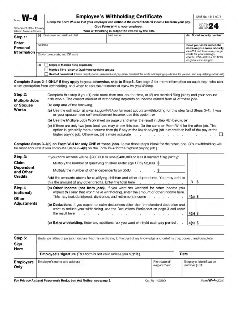 w4 form 2024 Preview on Page 1