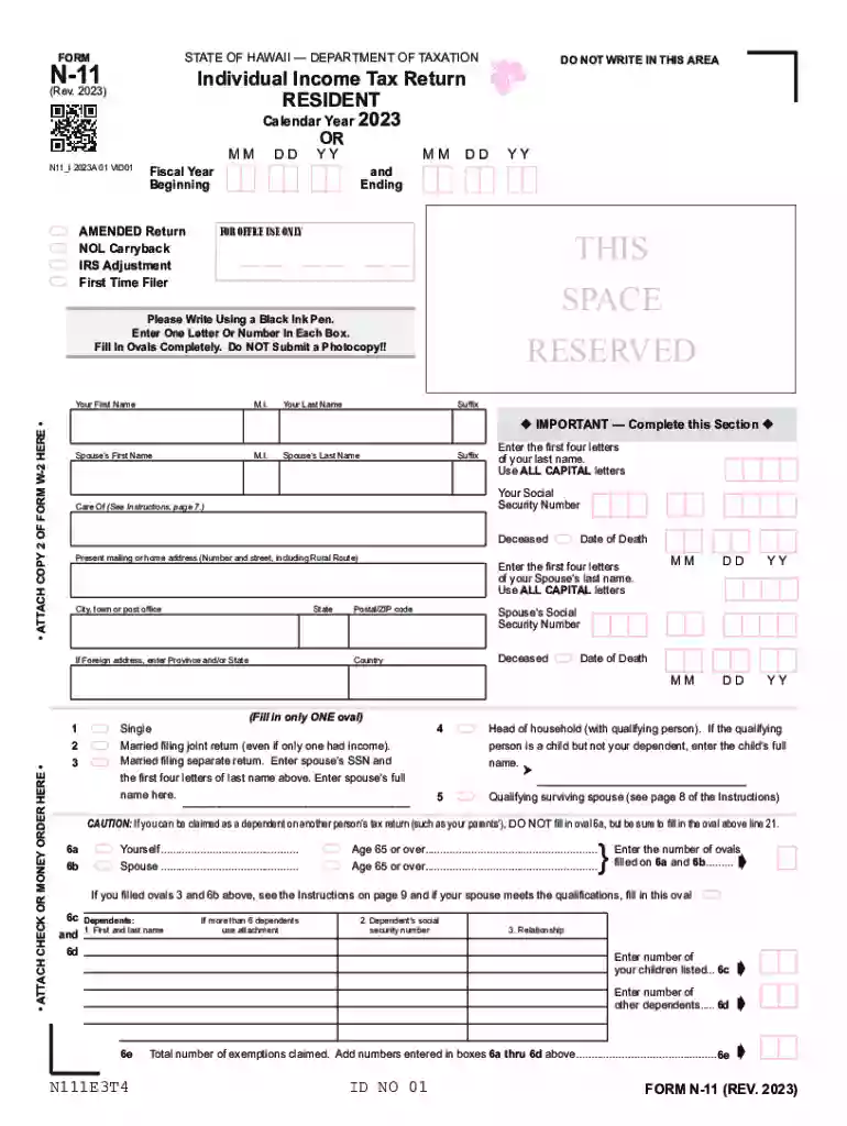 2023 hawaii form n 11 Preview on Page 1