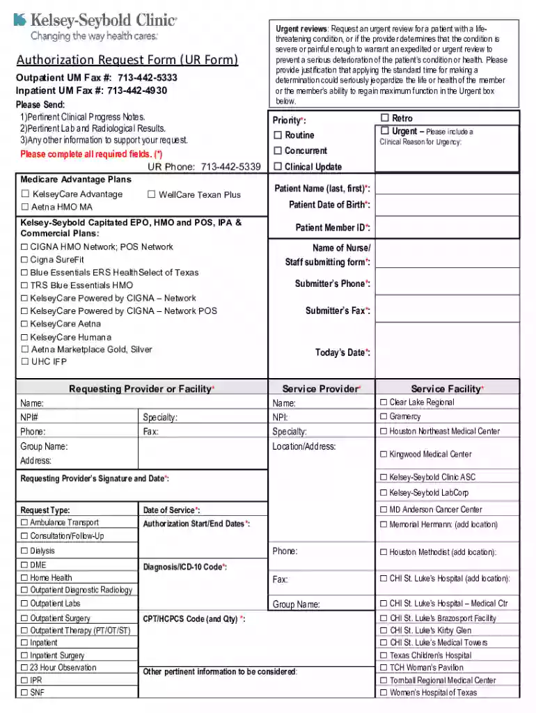 Authorization Request for Inpatient Psychiatric or Preview on Page 1