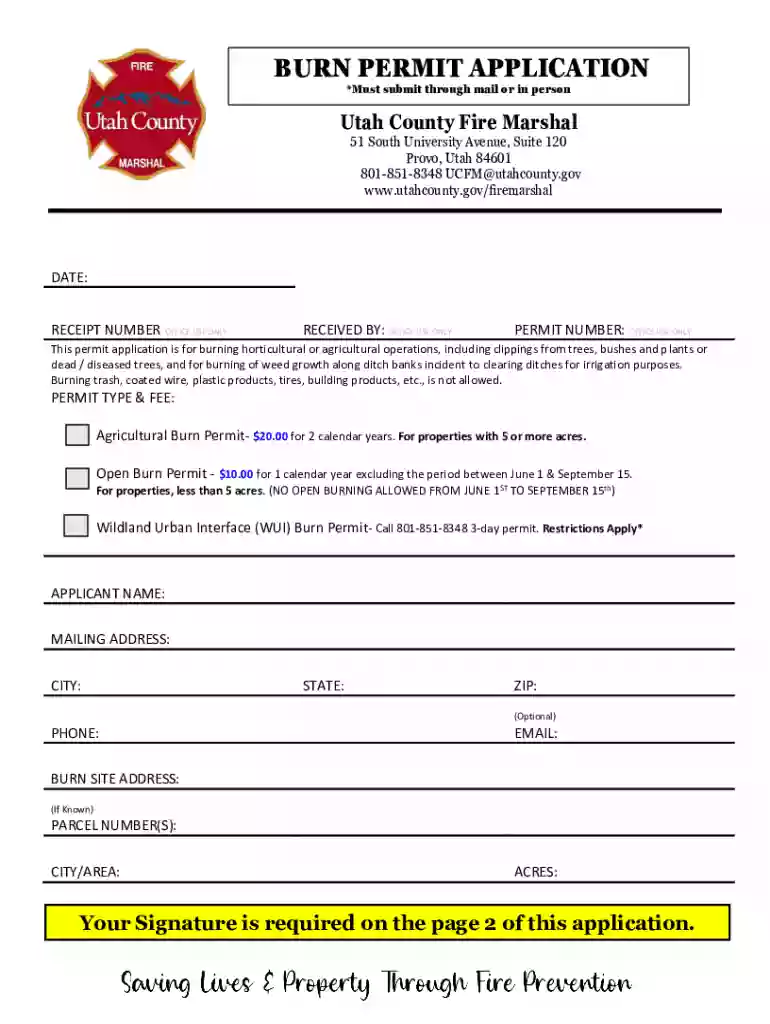 utah fire burn permit Preview on Page 1