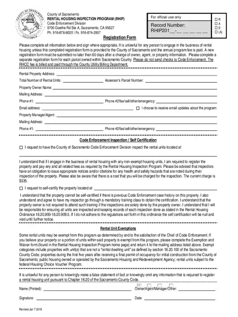 sacramento registration form Preview on Page 1