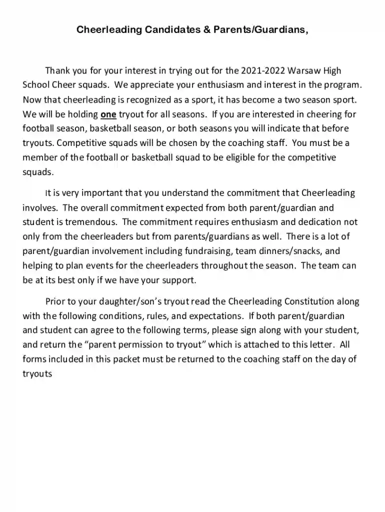 Copy of Copy of WCHS cheer tryout application2021-22 docx Preview on Page 1