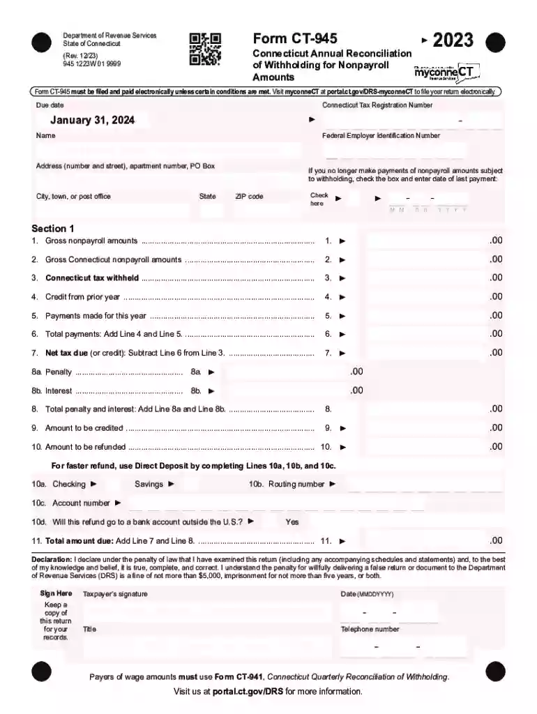 State of Connecticut 2023 Withholding Tables (Effective Preview on Page 1