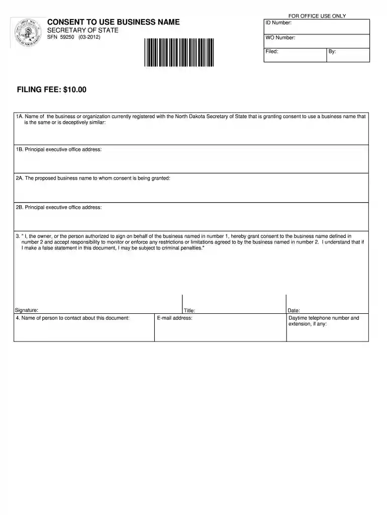 59250 03-12 Consent to Use Business Name.xft - nd Preview on Page 1
