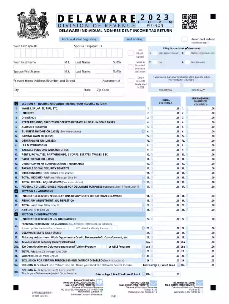 Personal Income Tax Forms Current Year (2023-2024) Preview on Page 1