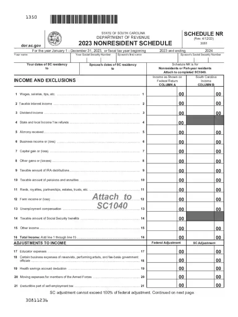 schedule nr Preview on Page 1