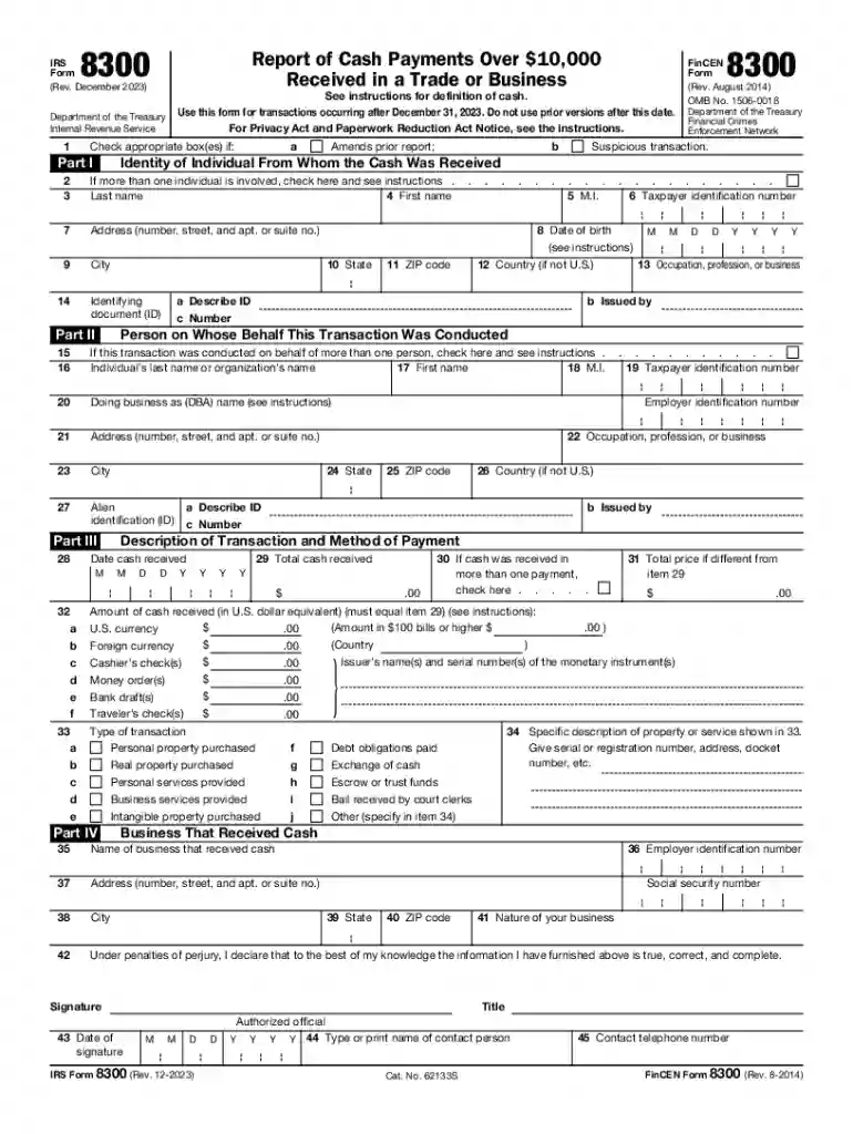 form 8300 Preview on Page 1