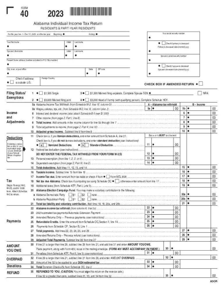 alabama form 40 2023 Preview on Page 1