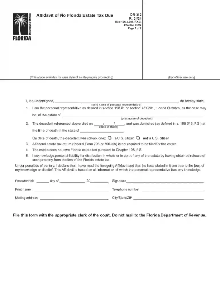 florida dr 312 fillable Preview on Page 1