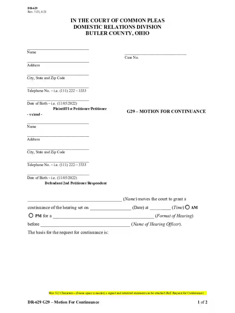 ohio county continuance motion Preview on Page 1