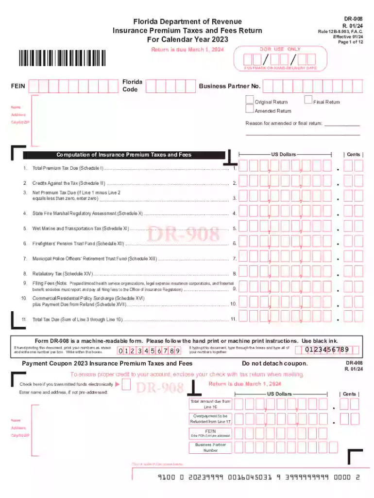 Florida Dept of Revenue - Insurance Premium Tax Incentives Preview on Page 1