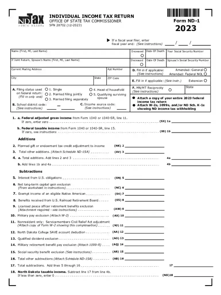 north dakota form nd 1 Preview on Page 1