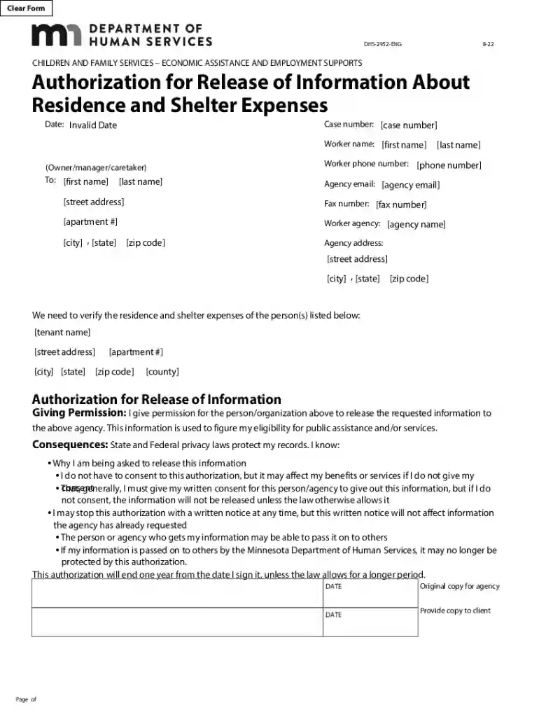 dhs 2952 Preview on Page 1