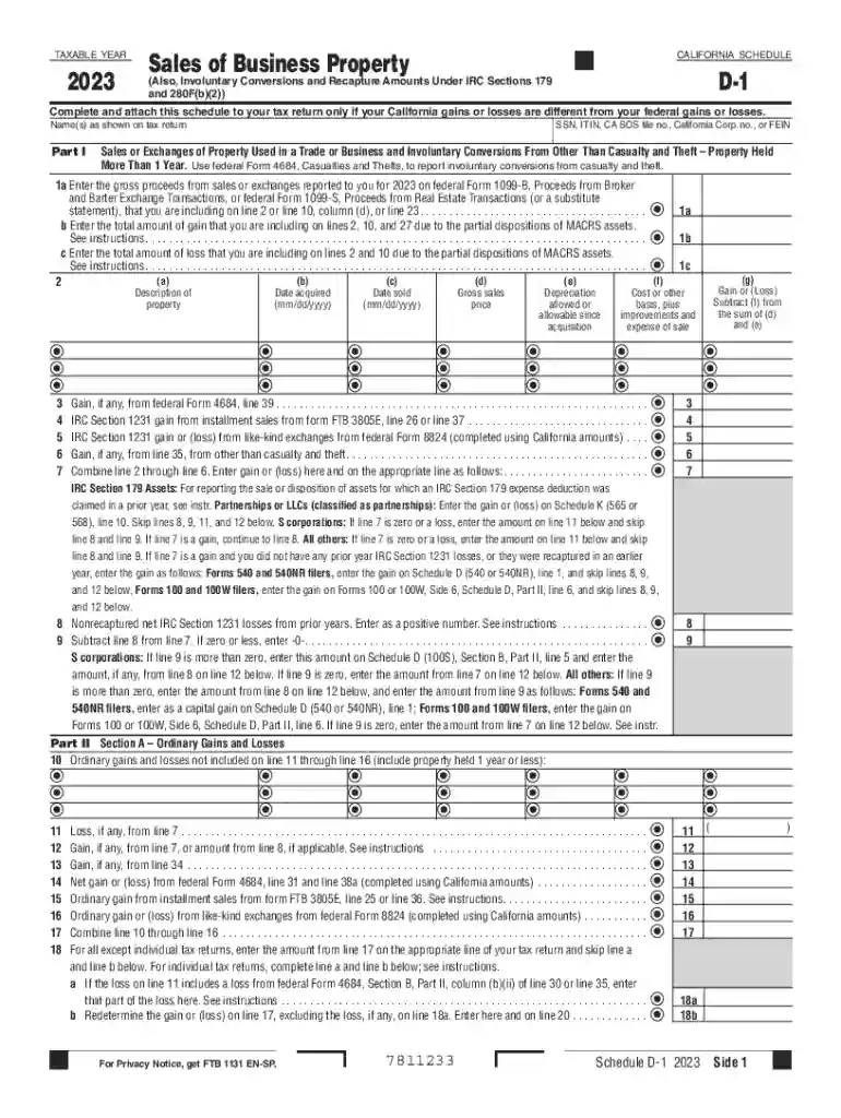 ca d 1 form Preview on Page 1