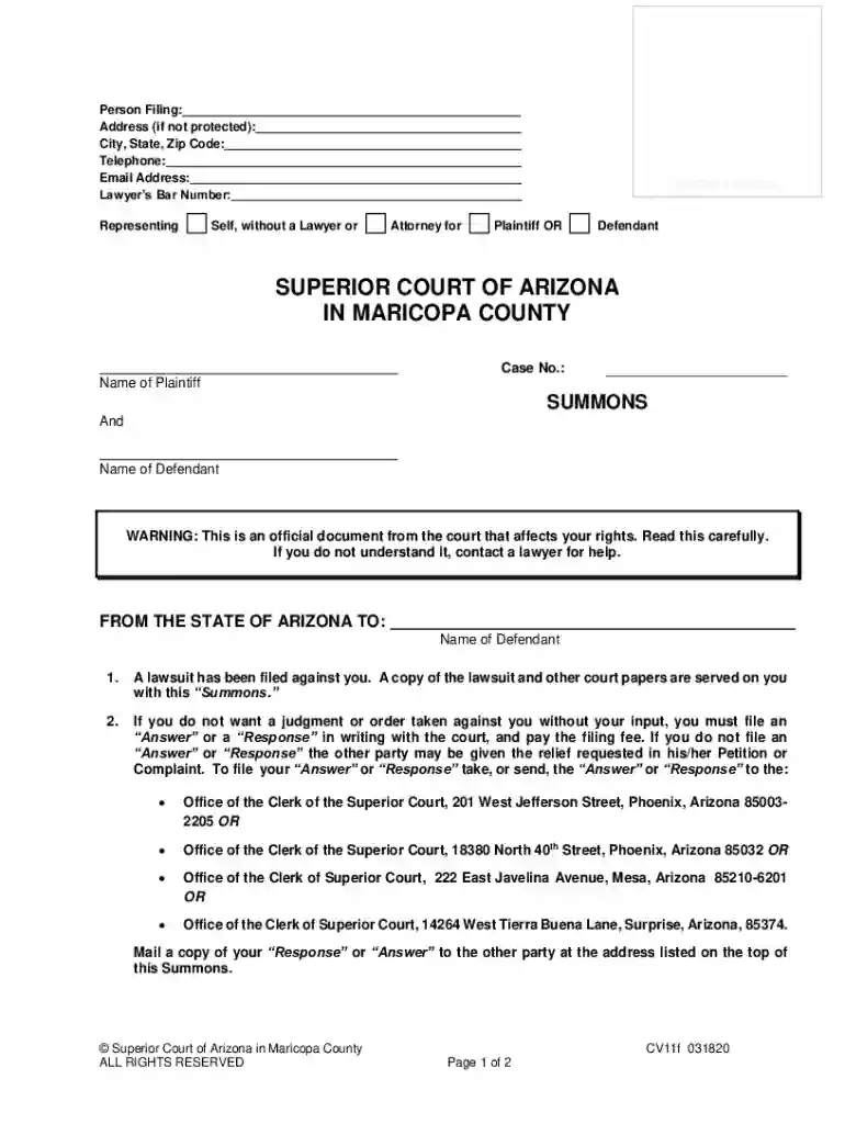 arizona motion Preview on Page 1