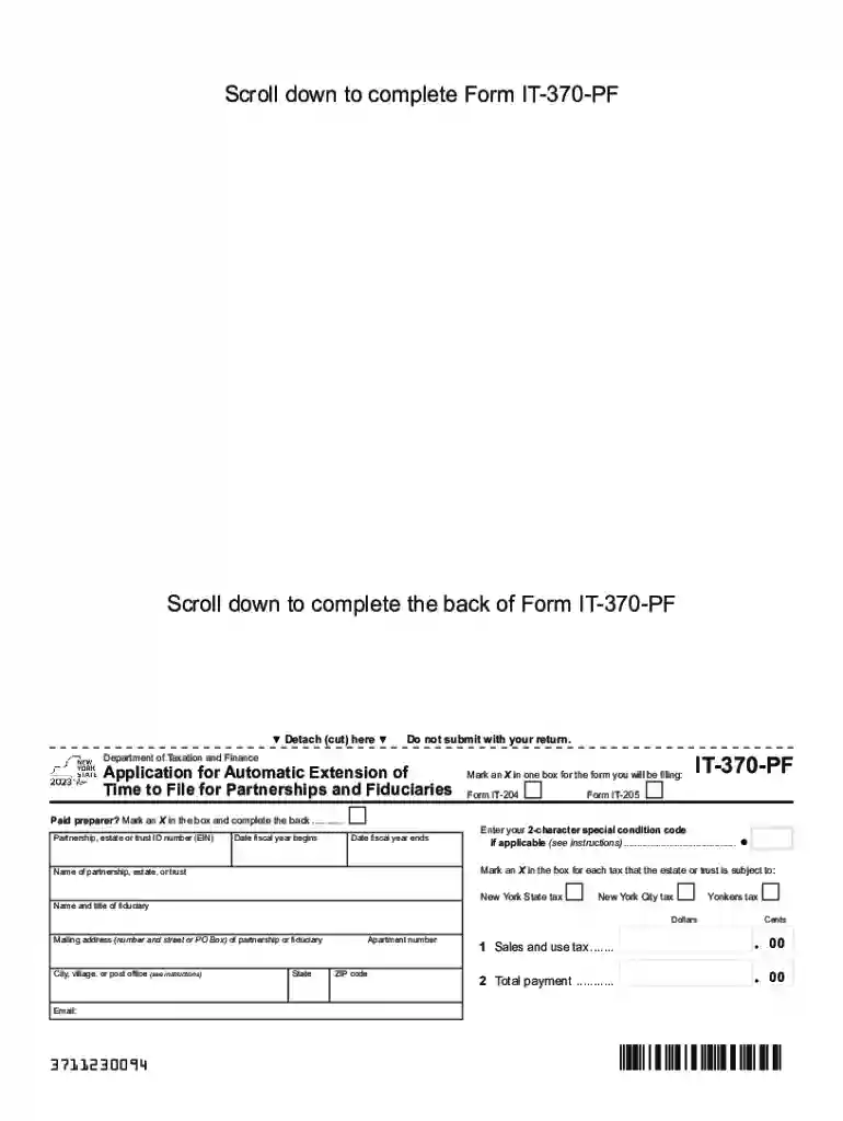Scroll down to complete Form IT-370-PF - Tax NY Preview on Page 1