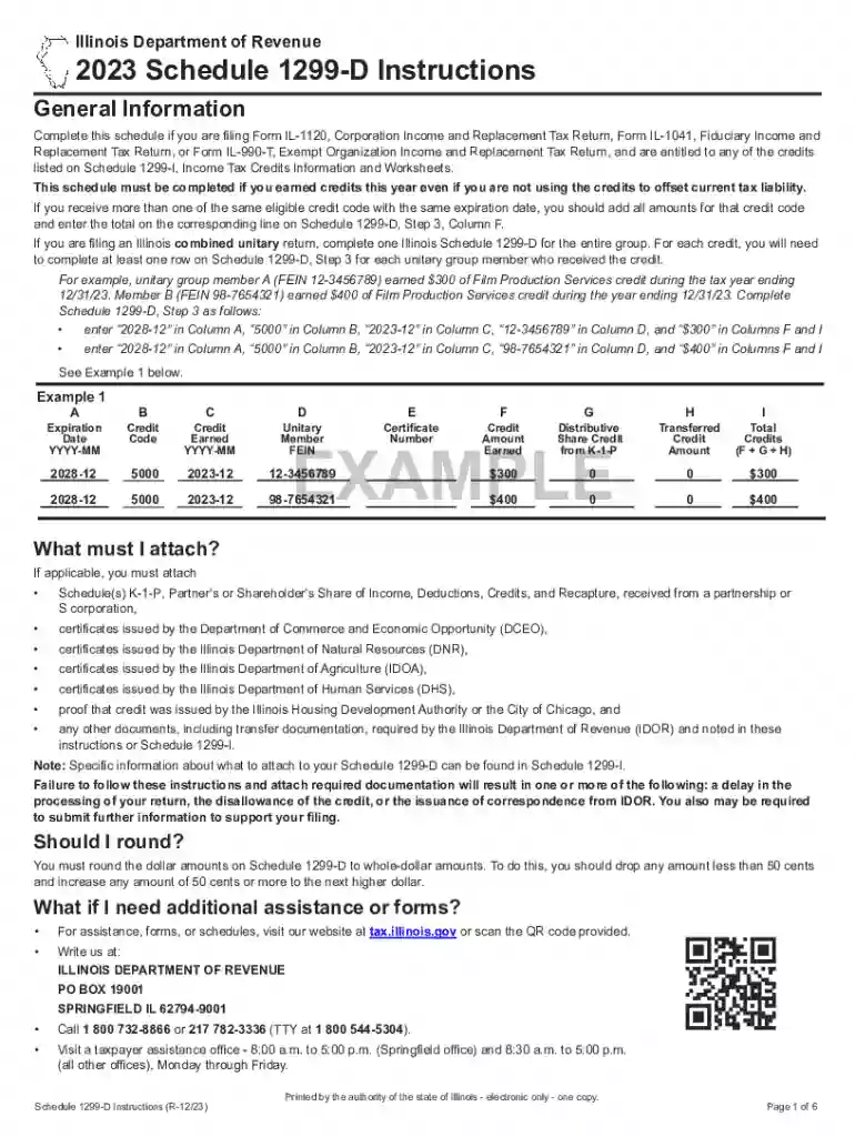 2010 Schedule 1299-D Instructions - e-Form RS Login Preview on Page 1