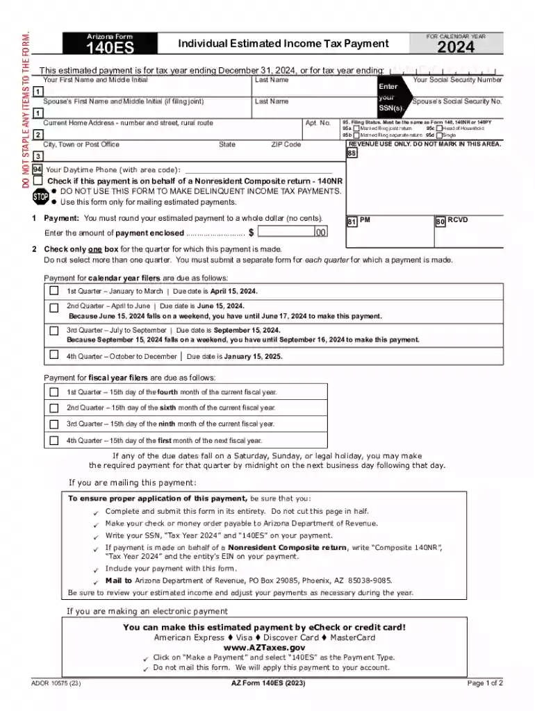 2024 140 es estimated tax form Preview on Page 1