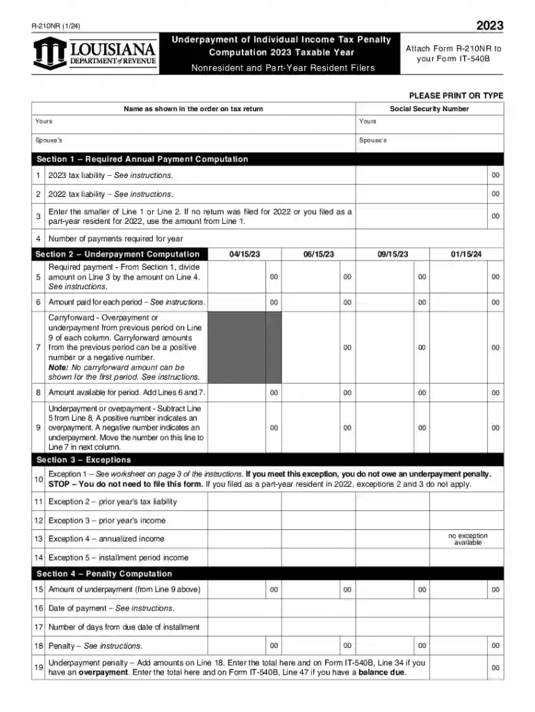 louisiana underpayment penalty Preview on Page 1
