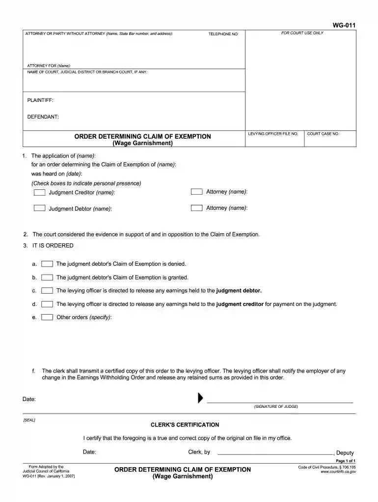 court garnishment Preview on Page 1