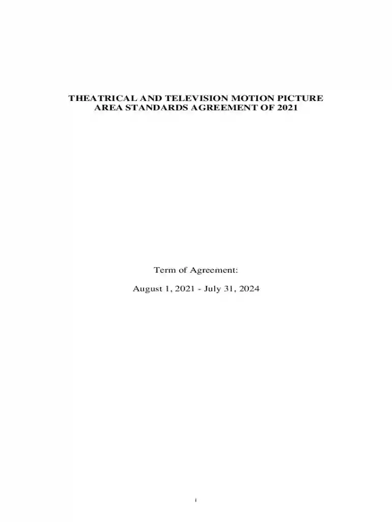 Theatrical and Television Motion Picture Area Standards Preview on Page 1