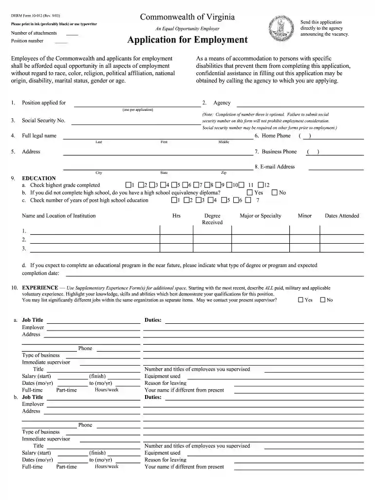 virginia employment commission Preview on Page 1
