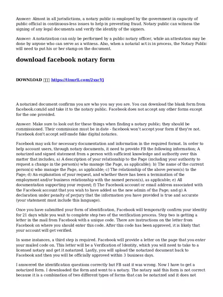 Download Facebook Notary Form Preview on Page 1