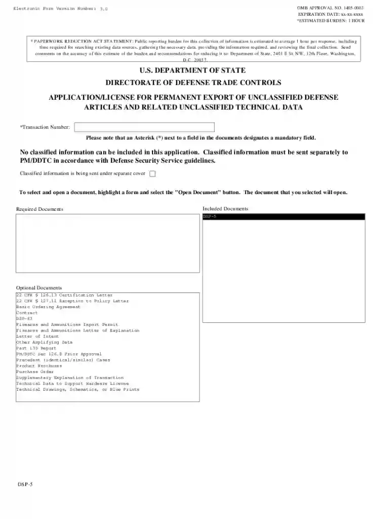 dsp 5 form Preview on Page 1