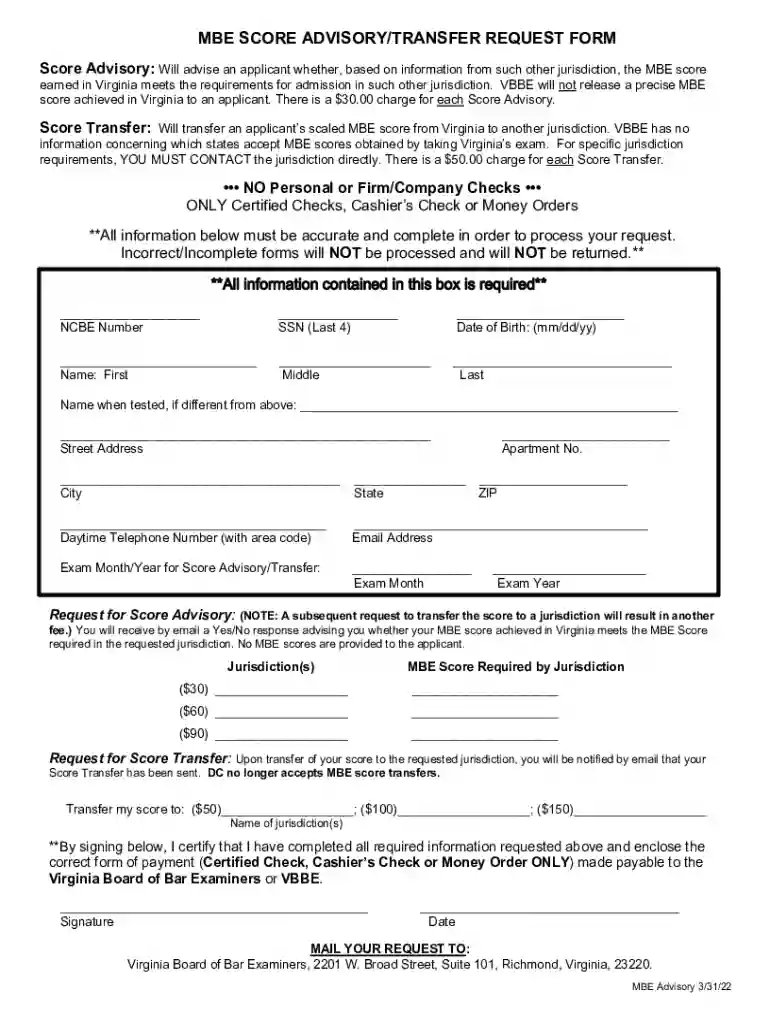 virginia bar exam score Preview on Page 1