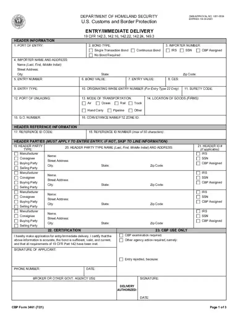 cbp 3461 Preview on Page 1