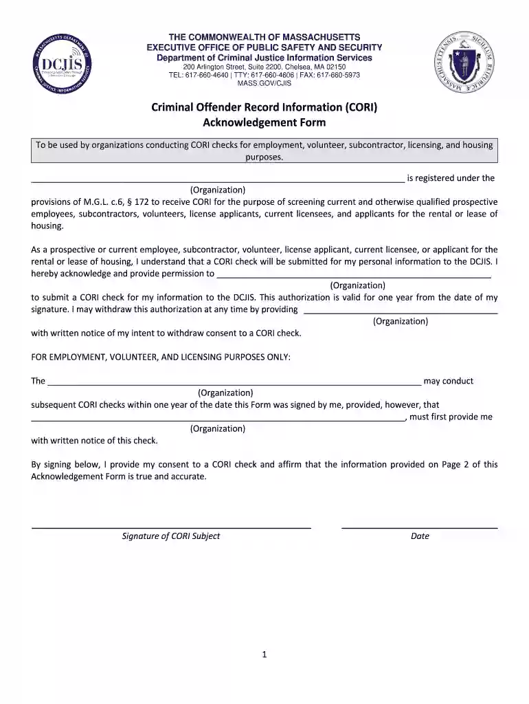 how to fill out a cori form Preview on Page 1
