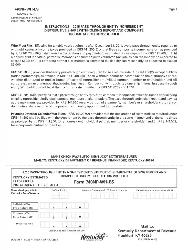 740np wh es 2015 form Preview on Page 1