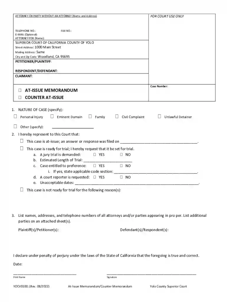 california at issue memorandum Preview on Page 1