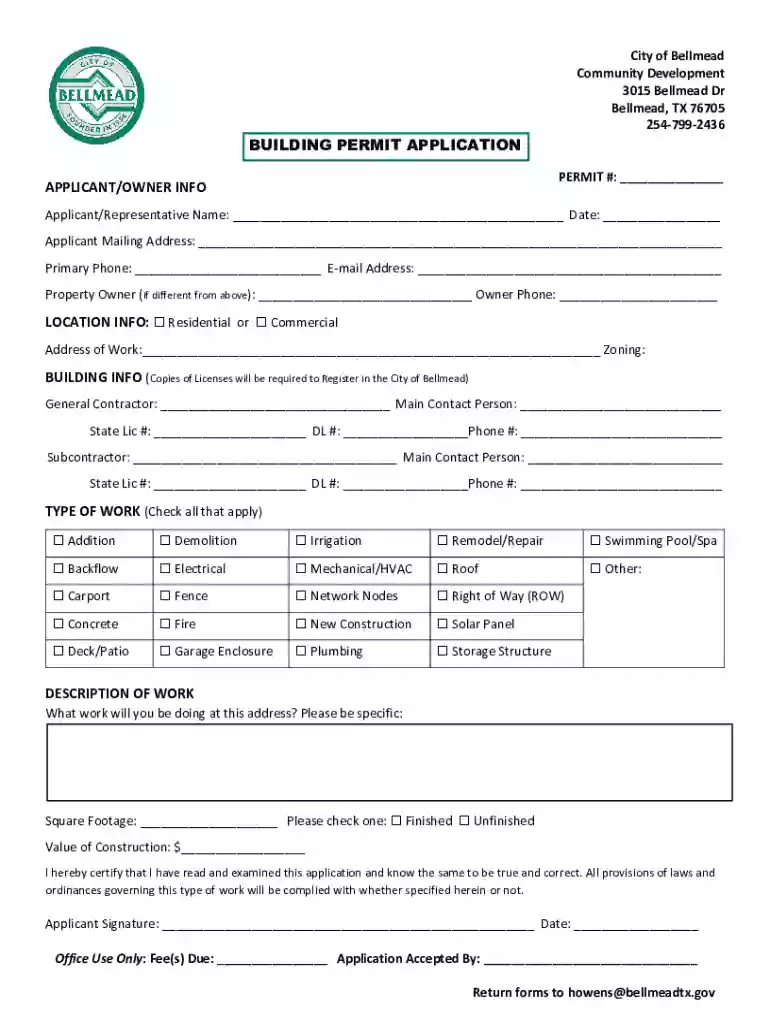 texas residential building permit Preview on Page 1